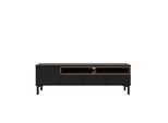 TV-Board INOSIGN "Roomers TV-Board, TV-Möbel, TV-Unit, Media-Möbel, Sideboard", schwarz (schwarz, walnuss), B:155,7cm H:48,2cm T:48,3cm, Holzwerkstoff, Sideboards, TV-Board, Breite/Höhe 156/48 cm, 2 offene Fächer mit Rahmen-Optik, Kabelführung
