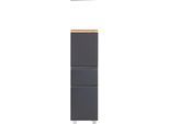 Midischrank WELLTIME "Sölden", grau (matt grau), B:40cm H:130cm T:35cm, MDF, Schränke, Midischrank