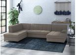 Wohnlandschaft HOME AFFAIRE "Balme, moderne Formensprache, zeitloses Design, U-Form", grau (stone), B:297cm H:75cm T:195cm, 100% Polyester, Sofas, Wohnlandschaft, Inkl. Zierkissen, wahlweise mit Bettfunktion