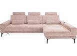 Ecksofa "SO 3600, inkl motor. Sitztiefenverstellung, Kopfstützen, Nierenkissen", rosa (kama rose), B:293cm H:85cm T:180cm, 100% Polyester, SET ONE BY MUSTERRING, Sofas, Ecksofa, Sitzhöhe 44 cm, Federkern, Breite 293 x Tiefe 180 cm, Kama rose