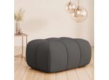 Polsterhocker HOME AFFAIRE "AURELIAN, passend zum Sessel, Maße B/T/H: 88,5/53/43 cm", grau (dunkelgrau), B:88,5cm H:43cm T:53cm, 100% Polyester, Hocker, Polsterhocker, mit Wellenunterfederung, in verschiedenen Materialien und Farben