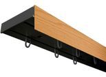 Gardinenschiene SN DECO GROUP "Vorhangschiene SH mit Blende" Gr. 1, schwarz (schwarz, eichefarben), L:120cm T:7,7cm, Kunststoff, Gardinenstangen, Gardinenschiene