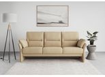 3-Sitzer DOMO COLLECTION "Pina, schmale Armlehnen, mit Federkern, kompakt & elegant", beige, B:219cm H:95cm T:88cm, 100% Polyester, Sofas, 3-Sitzer, Hoher Sitzkomfort, Feinstruktur, beige, Breite 219 cm