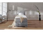 Boxspringbett HOME AFFAIRE "Wehma", grau, B:110cm L:213cm, Struktur fein (100% Polyester), Komplettbetten, Boxspringbett, inkl. Topper in 3 verschiedenen Matratzen, auch in Samtstoff