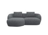 Wohnlandschaft FLEXLUX "Torino, rund, L-Form, Sofa-Ecke mit Recamiere, Longchair-Sofa", grau (forrest grau), B:217cm H:85cm T:146cm, 100% Polyester, Sofas, Wohnlandschaft, Modernes, organisches Sofa-Design, Kaltschaum, Wellenunterfederung