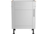 Spülenschrank KOCHSTATION "KS-Ahus", grau (hellgrau matt, wildeiche nachbildung), B:60cm H:87cm T:58,4cm, Schränke, Spülenschrank, Breite 60 cm