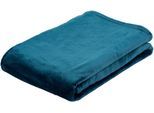 Wohndecke GÖZZE "Memphis", blau (marine), B:220cm L:240cm, Polyester, Wohndecken, Wohndecke, in tollen Unifarben, Kuscheldecke