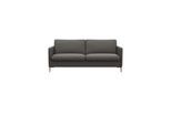 2,5-Sitzer FLEXLUX "Fiore, super bequem durch Kaltschaum im Sitz", grau (warm mineral), B:181cm H:85cm T:92cm, 100% Echteder, Sofas, 2 5-Sitzer, schmale Armlehnen, Füße Alu+ Eiche