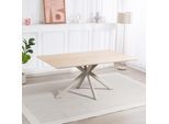 Esstisch DUO COLLECTION "Tisch Livia", eiche natur nachbildung, cashmere, eiche natur nachbildung, B:180cm H:76cm T:100cm, Tische, Esstisch, Melaminbeschichtung, Cashmere Farben