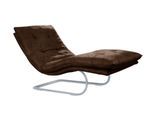 Relaxliege W.SCHILLIG "daily dreams", braun (chocolate s37), B:75cm H:91cm T:170cm, Stoff S37 (100% Polyester), Sofas, Relaxliege, in Waffelkissen-Optik, wahlweise mit Motor, silber matt, in 2 Breiten