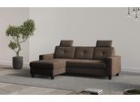 Ecksofa HOME AFFAIRE "Varese", braun (dunkelbraun), B:239cm H:91cm T:164cm, 100% Polyester, Sofas, Ecksofa, wahlweise mit Bettfunktion und Bettkasten