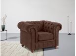 Sessel HOME AFFAIRE "Chesterfield B/T/H: 105/69/74 cm", braun, B:105cm H:74cm T:89cm, 100% Polyester, Sessel, Sessel, mit hochwertiger Knopfheftung, auch in Leder
