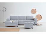 Ecksofa OTTO PRODUCTS "Grazzo, zeitlos & elegant, moderne Sitzheftung, Breite 266cm, L-Form", silber, B:266cm H:80cm T:162cm, 100% Polyester (recycelt), Sofas, Ecksofa, hochwertige Stoffe aus recyceltem Material, Steppung im Sitzbereich