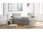 Boxspringbett, grau, B:105cm L:210cm, Bezug: 100% Polyester;Polsterwatte: 100% Polyester, WESTFALIA SCHLAFKOMFORT, Komplettbetten, Boxspringbett, mit Zierkissen, wahlweise mit Topper