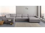 Wohnlandschaft HOME AFFAIRE "Bloomfield, Mega Polsterprogramm, Breite 405cm, viel Platz, U-Form", grau, B:405cm H:84cm T:224cm, 92% Polyester 8% Nylon, Sofas, Wohnlandschaft, mit extra tiefer Sitzfläche, wahlweise mit Sitztiefenverstellung