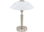EGLO Tischleuchte "SOLO Tischlampe, Stahl und Glas, E14, IP20, Schreibtischlampe, Lampe", weiß (nickelfarben, weiß), 1, Ø 26,5cm H: 32cm, Leuchten, Tischleuchte, H32 x Ø26,5 cm, nickel-matt, 1X60W exkl., Tischleuchte