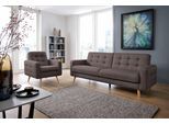 3-Sitzer EXXPO - SOFA FASHION "Nappa, Schlafsofa, bequem, zeitloses Design, L-Form", braun (coffee), B:222cm H:87cm T:78cm, Struktur ( 100% Polyester), Sofas, 3-Sitzer, tolle Detailverarbeitung, mit Bettfunktion und Bettkasten