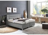 Boxspringbett, grau (feinstrukturstoff grau), Kaltschaum-Topper, Liegefläche B/L: 160cm x 200cm, H3, Bonnell-Federkernmatratze, Bezug Unterbox und Kopfteil: Feinstrukturstoff (77% Polyester, 23% Viskose);Bezug Obermatratze 100% Polyester, waschbar bis 60C, WESTFALIA SCHLAFKOMFORT, Komplettbetten, Boxspringbett, in diversen Ausführungen