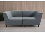 2-Sitzer DOMO COLLECTION "Sonna, individuell zusammenstellbar", grau (dunkelgrau), B:206cm H:77cm T:103cm, 100% Olefin, Sofas, 2-Sitzer, Gartenlounge-Set oder Einzelelemente, Outdoor