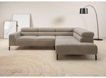 Ecksofa HOME AFFAIRE "Antonelli, L-Form, inkl. Kopfteilverstellung, Breite 276 cm", grau (taupe), B:276cm H:71cm T:219cm, 95% Polyester, 5% Nylon, Sofas, Ecksofa, mit elektrischer Sitztiefenverstellung, in Cord, taupe