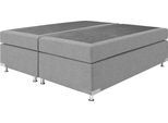 Boxspringbett "Holland", grau, B:162cm L:201cm, Strukturstoff (77% Polyester und 23% Viskose), WESTFALIA SCHLAFKOMFORT, Komplettbetten, Boxspringbett, ohne Kopfteil, frei im Raum stellbar