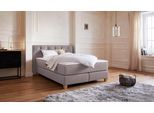 Boxspringbett HOME AFFAIRE "Harmones", grau (hellgrau), B:163cm L:210cm, Struktur (100% Polyester), Komplettbetten, Boxspringbett, in 3 Breiten, Härtegrad auch im Mix mit je 1 Matratze in H2 und H3