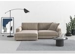 Ecksofa TRENDMANUFAKTUR "Bourbon, Mega Designsofa mit tollem Sitzkomfort, Breite 250cm, L-Form", beige, B:250cm H:84cm T:176cm, 88% Polyester, 12% Polyacryl, Sofas, Ecksofa, extra tiefe Sitzfläche, wahlweise mit Sitztiefenverstellung