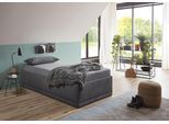 Polsterbett "Texel", schwarz, B:126cm H:34cm L:206cm, Bezug Bett: Veloursstoff 100% Polyester oder Microfaser (100% Polyester);Bonnell-Federkernmatratze: 51% Polypropylen, 39% Polyester und 10% Baumwolle;Kaltschaummatratze: 100% Polyester, Bezug abnehm- und waschbar bis 60C;Kissenbezug: 100% Polyester, Füllung : 100% Polyester (Hohlfaser), WESTFALIA SCHLAFKOMFORT, Betten, Polsterbett, Standardhöhe