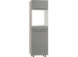Backofen/Kühlumbauschrank OPTIFIT "Bern", grau (basaltgrau, akaziefarben), B:60cm H:211,8cm T:58,4cm, Schränke, Backofen/Kühlumbauschrank, 60 cm breit, 212 cm hoch, mit höhenverstellbaren Stellfüßen