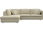Ecksofa FLEXLUX "Lovane, elegant und zeitlos, bequem, L-Form", beige (sandy beige), B:295cm H:84cm T:272cm, 100% Polyester, Sofas, Ecksofa, Weich & anschmiegsam, große Sitztiefe auf Kaltschaum, Dekokissen inkl.
