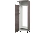 Kühlumbauschrank KOCHSTATION "KS-Trea SKG-195-145", grau (eichefarben grau), B:60cm H:195cm T:56cm, Schränke, Kühlumbauschrank, für integrierte Kühl-Gefrierkombi 145,0 cm, Breite 60 cm, Höhe 195 cm