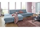Ecksofa SIT & MORE "Brisbane L-Form", blau (hellblau), B:319cm T:181cm, Soft clean (98% Polyester, 2% Polyamid), Sofas, Ecksofa, Fußhöhe 12 cm, inklusive Sitztiefen-, Armteil- und Kopfteilverstellung
