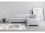 Ecksofa DOMO COLLECTION "Anzio in kubischer Formensprache, flache Armlehnen, L-Form", silber, B:259cm H:85cm T:191cm, Sofas, Ecksofa, Wahlweise mit Bettfunktion und Federkern für hohen Sitzkomfort