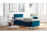 Boxspringbett, blau (königsblau), B:105cm L:210cm, Bezug: 100% Polyester;Polsterwatte: 100% Polyester, WESTFALIA SCHLAFKOMFORT, Komplettbetten, Boxspringbett, mit Zierkissen, wahlweise mit Topper
