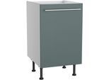 Spülenschrank KOCHSTATION "KS-Bern2", grün (steingrün, hellgrau), B:50cm H:87cm T:58,4cm, Holzwerkstoff, Schränke, Spülenschrank, Breite 50 cm, 1 Tür
