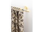Gardinenstange GARESA "PEMPIA", beige (natur, chromfarben), L:230cm Ø:20mm, Holzwerkstoff, Metall, Gardinenstangen, Gardinenstange, Vorhanggarnitur, verlängerbar, Knopf m.Ausschnitten, mit Ringen