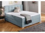 Boxbett HOME AFFAIRE "Olivet mit Bettkasten", blau (petrol), B:174cm L:210cm, Komplettbetten, Boxbett, in 4 Farben, 4 Breiten, 2 Matratzenarten, auch in Überlänge 220 cm