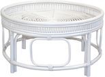 Couchtisch, weiß (weiß, weiß, weiß), B:75cm H:41cm T:75cm, HOFMANN LIVING AND MORE, Tische, Couchtisch, Rattan-Couchtisch mit oder ohne Glasplatte lieferbar