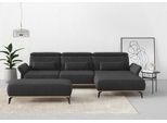 Ecksofa HOME AFFAIRE "Fjord L-Form", grau (anthrazit), B:324cm H:93cm T:184cm, 100% Polyester, Sofas, Ecksofa, massiv, wahlweise mit Armlehnfunktion, Kopf- Sitztiefenverstellung