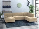 Wohnlandschaft HOME AFFAIRE "Balme, moderne Formensprache, zeitloses Design, U-Form", beige, B:297cm H:75cm T:195cm, 100% Polyester, Sofas, Wohnlandschaft, Inkl. Zierkissen, wahlweise mit Bettfunktion