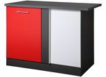 Eckunterschrank KOCHSTATION "KS-Paris", grau (rot, graphit), B:110cm H:85cm T:60cm, Holzwerkstoff, Schränke, Eckunterschrank, Breite 110 cm
