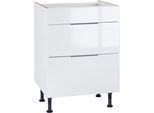 Kochfeldumbauschrank OPTIFIT "Tara", weiß (weiß glanz), B:60cm H:87cm T:58,4cm, Schränke, Kochfeldumbauschrank, mit Vollauszug und Soft-Close-Funktion, Breite 60 cm