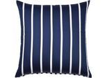 Kissenbezug JANINE "modernclassic 39028-28", blau (nachtschattenblau), B:80cm L:80cm, Mako-Satin, Obermaterial: 100% Baumwolle, Kissenbezüge, Kissenbezug, mit Reißverschluss
