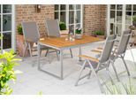 Garten-Essgruppe MERXX "Naxos", beige (natur), Obermaterial: 100% Polyester, Sitzmöbel-Sets, Garten-Essgruppe