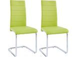 Freischwinger OTTO HOME "Adora", grün (grün, silberfarben), B:43cm H:99cm T:53cm, 100% Polyurethan;Sitz und Rücken bequem gepolstert;Kunstleder, Stühle, Freischwinger, (2 oder 4 Stück) Bezug in Kunstleder, verchromtes Metallgestell