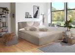 Polsterbett "Pisa in verschiedenen Härtegraden und Größen", sand, sand mit kontrastfarbe beige, B:170cm L:210cm, Bezug 100% Polyester- pflegeleicht, Polsterung: Polsterwatte, Material Gestell: gepolsterter Holzwerkstoff, WESTFALIA SCHLAFKOMFORT, Betten, Polsterbett, wahlweise mit oder ohne Bettkasten