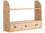 Hängeregal HOME AFFAIRE "Oslo", beige (natur gebeizt, gewachst), B:75cm H:55cm T:21cm, Massivholz, Regale, Hängeregal, 75 cm breit, aus massiver Kiefer, 1 breite Schublade, Metallgriffe