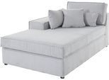 Ottomane OTTO HOME "Florid", grau (hellgrau), B:100cm H:75cm T:162cm, Baumwollmix (60% Baumwolle/40% Leinen);Struktur fein (100% Polyester);Samtoptik (100% Polyester);Samtvelours (100% Polyester);Struktur (100% Polyester);Struktur recycelt (100% recyceltes Polyester), Sofas, Ottomane, einzeln stellbar oder als Teil eines Modulsofas, auch in Cord