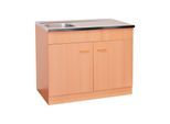 Spülenschrank KOCHSTATION "KS-Elster", braun (buchefarben), B:80cm H:85cm T:60cm, Holzwerkstoff, Schränke, Spülenschrank, Breite 80 cm