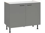 Spülenschrank OPTIFIT "Elga", grau (basaltgrau, basaltgrau), B:100cm H:87cm T:58,4cm, Holzwerkstoff, Schränke, Spülenschrank, mit Soft-Close-Funktion, höhenverstellbaren Füßen, Breite 100 cm